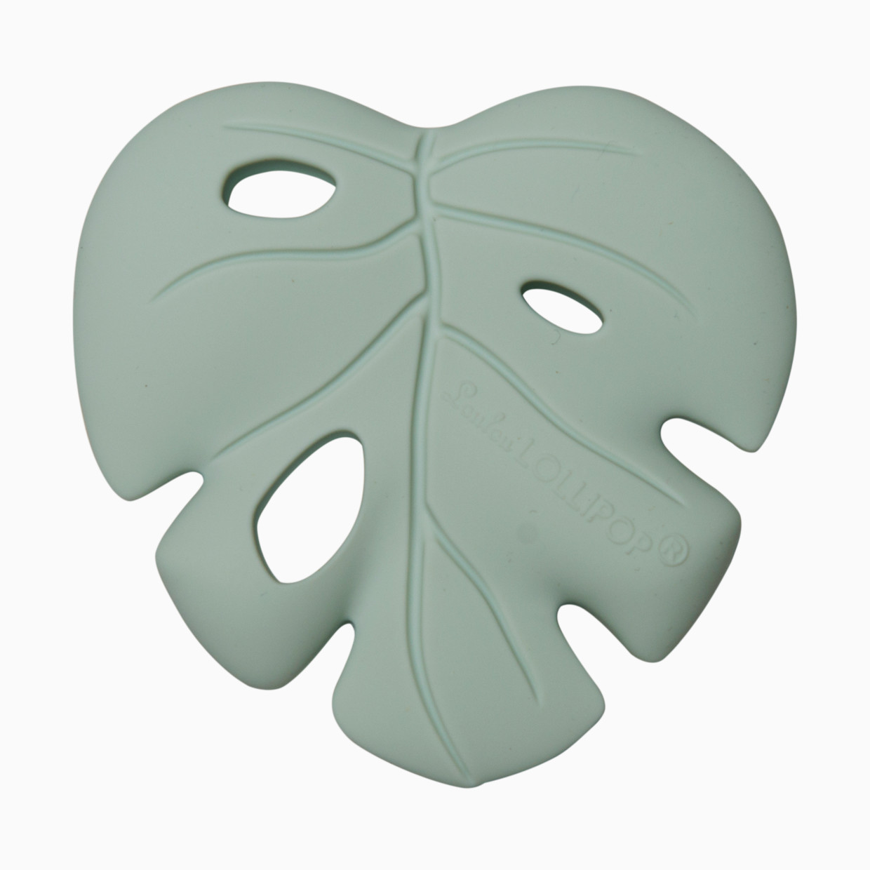 Loulou Lollipop Silicone Teether - Monstera Seafoam.