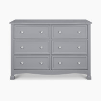 DaVinci Kalani 6-Drawer Baby Dresser for Nursery - Wooden Double Chest of Drawers for Kids, Boys and Girls - Multi-Purpose Storage Dresser for Bedroom, Living Room & Hallway - Easy to Assemble - Grey