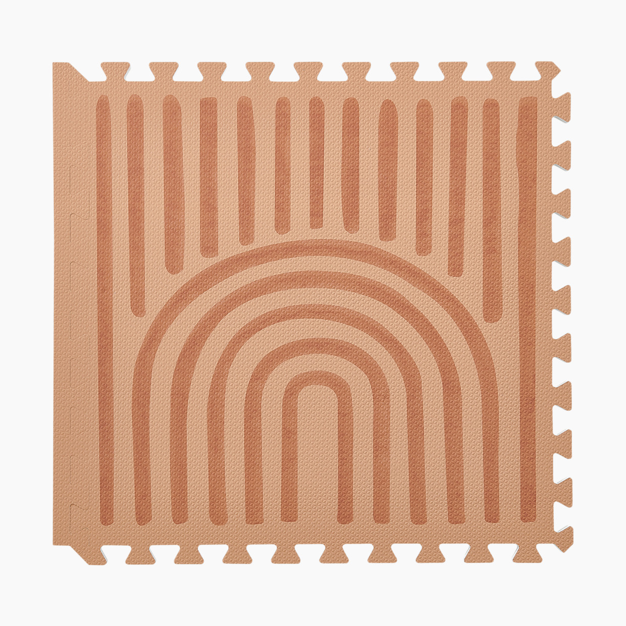 Toddlekind Haven Foam Play Mat | Linear Collection - Camel, 4X6.