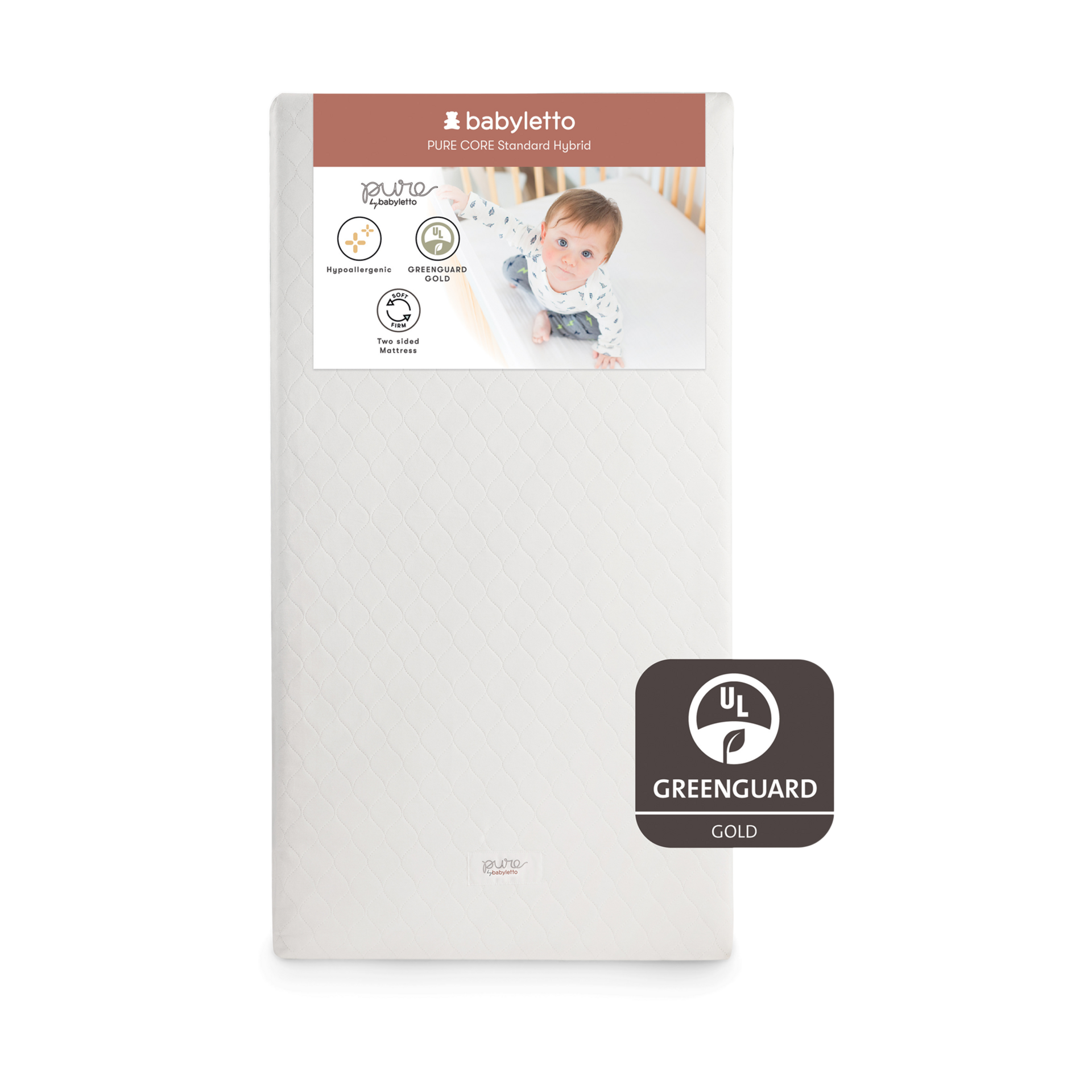 babyletto Pure Core Crib Mattress with Hybrid Waterproof Cover.