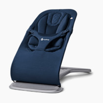 Ergobaby Evolve 3-in-1 Bouncer, Adjustable Multi Position Baby Bouncer Seat, Fits Newborn to Toddler, Midnight Blue