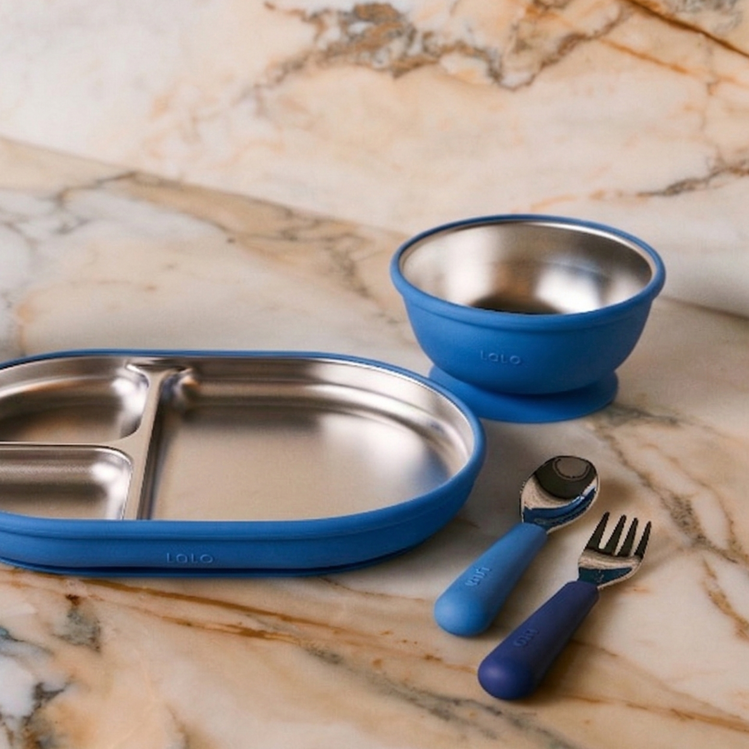 Lalo Stainless Mealtime Essentials - 4pc Set.