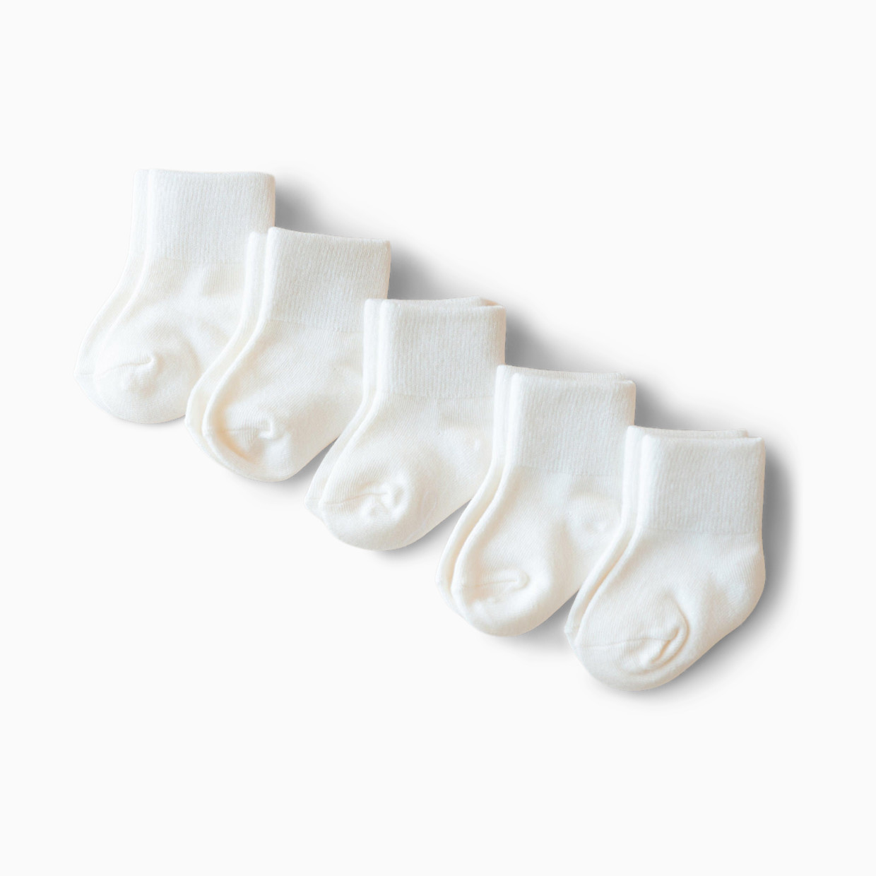 Kyte Baby Quarter Socks Combo (5 Pack) - Cloud, 0-3 M.