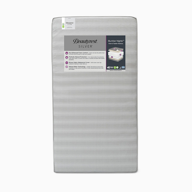 Delta Children Beautyrest Silver Slumber Nights Crib and Toddler Mattress.