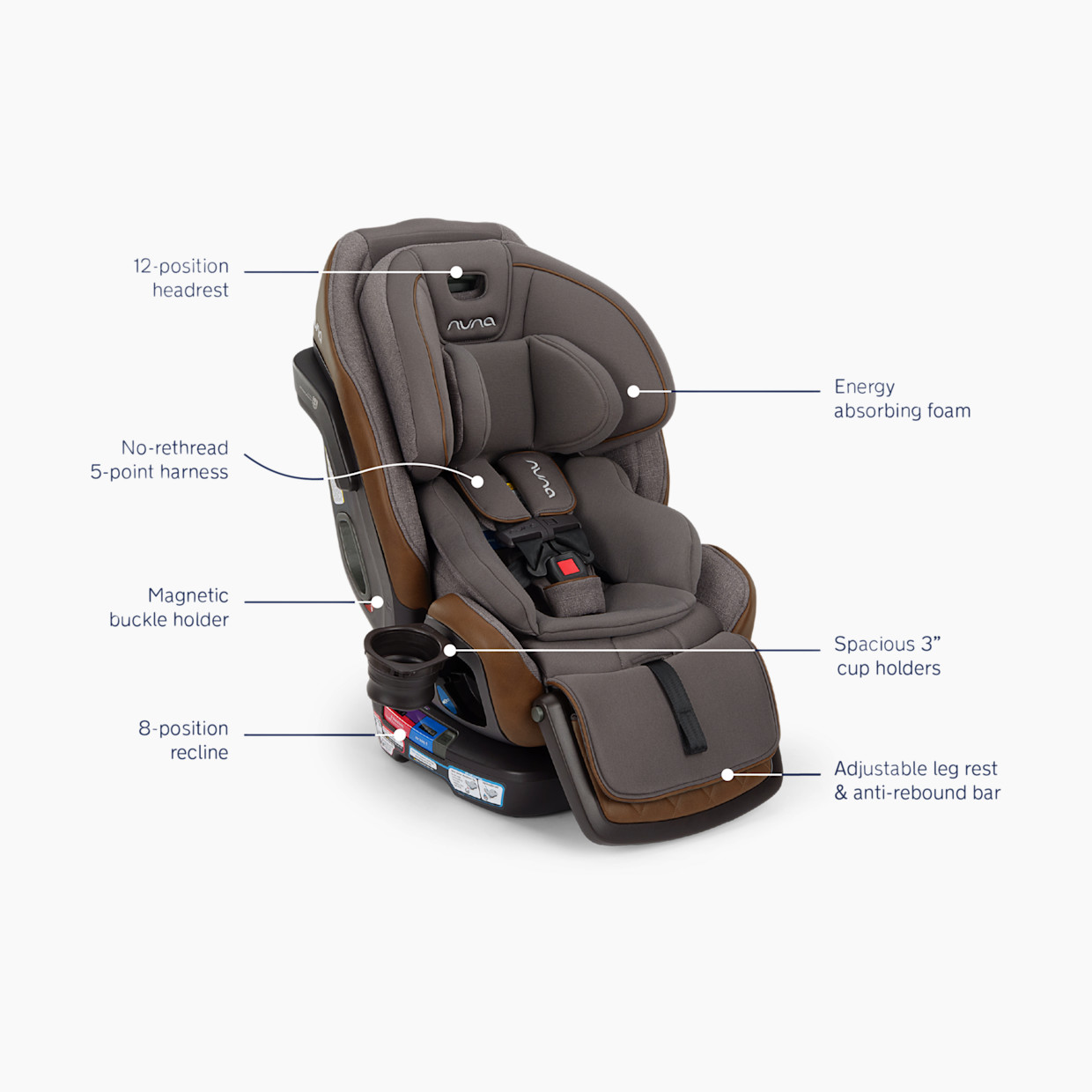 Nuna EXEC next Convertible Car Seat - Granite.