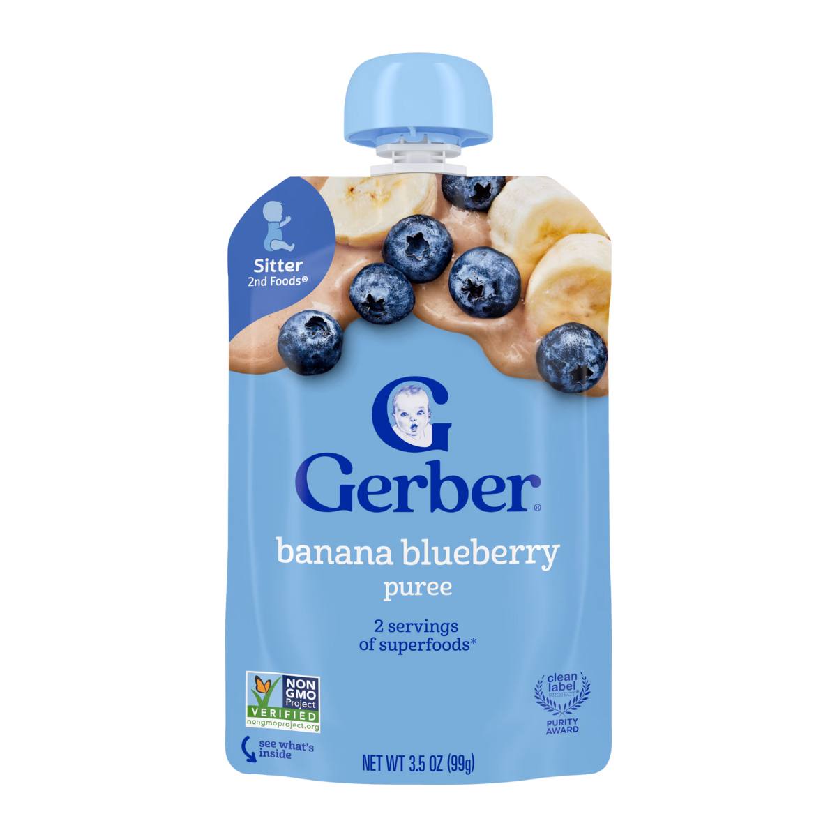 Gerber Gerber Banana Blueberry - $1.80.