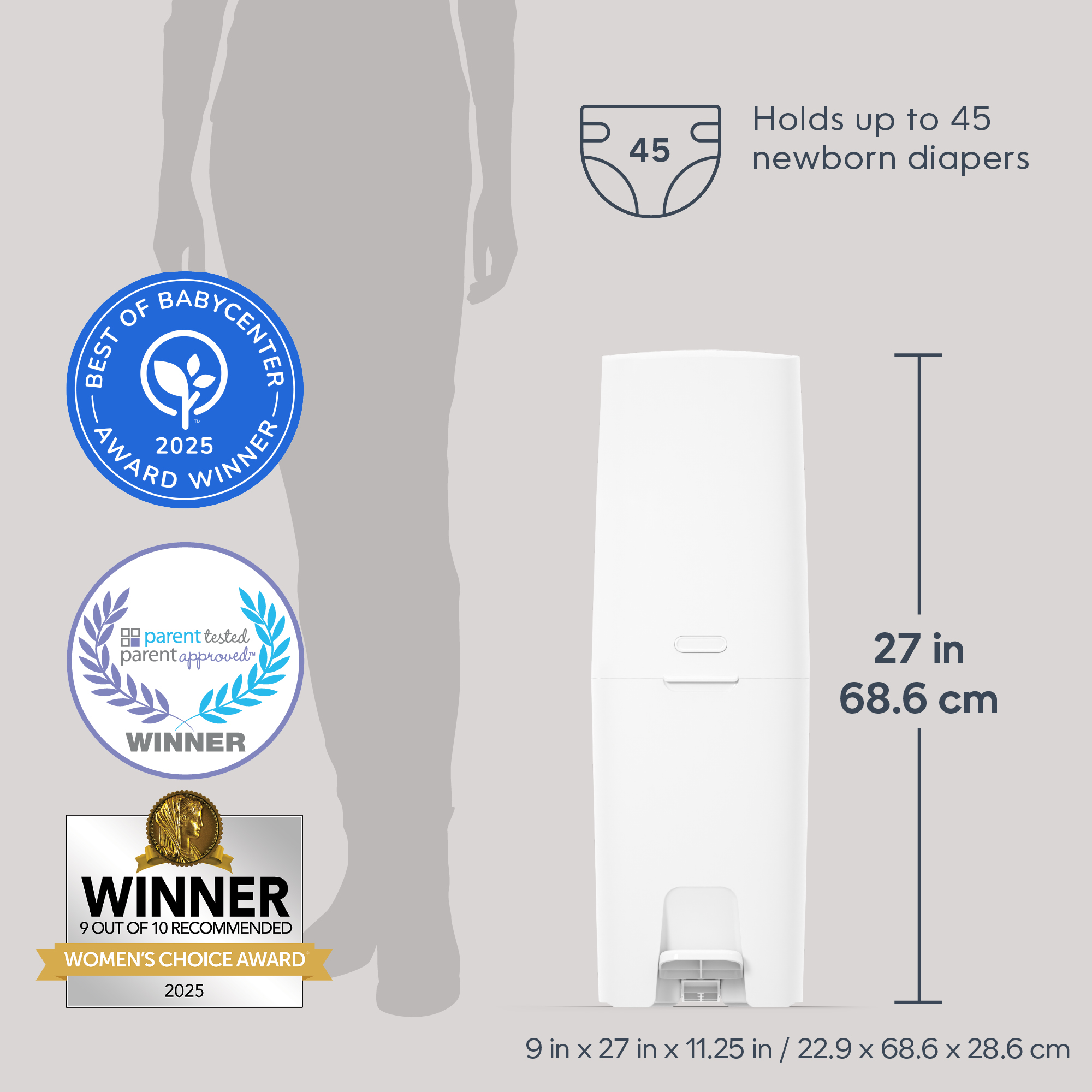 Diaper Genie Premier Diaper Pail Gift Set - White.