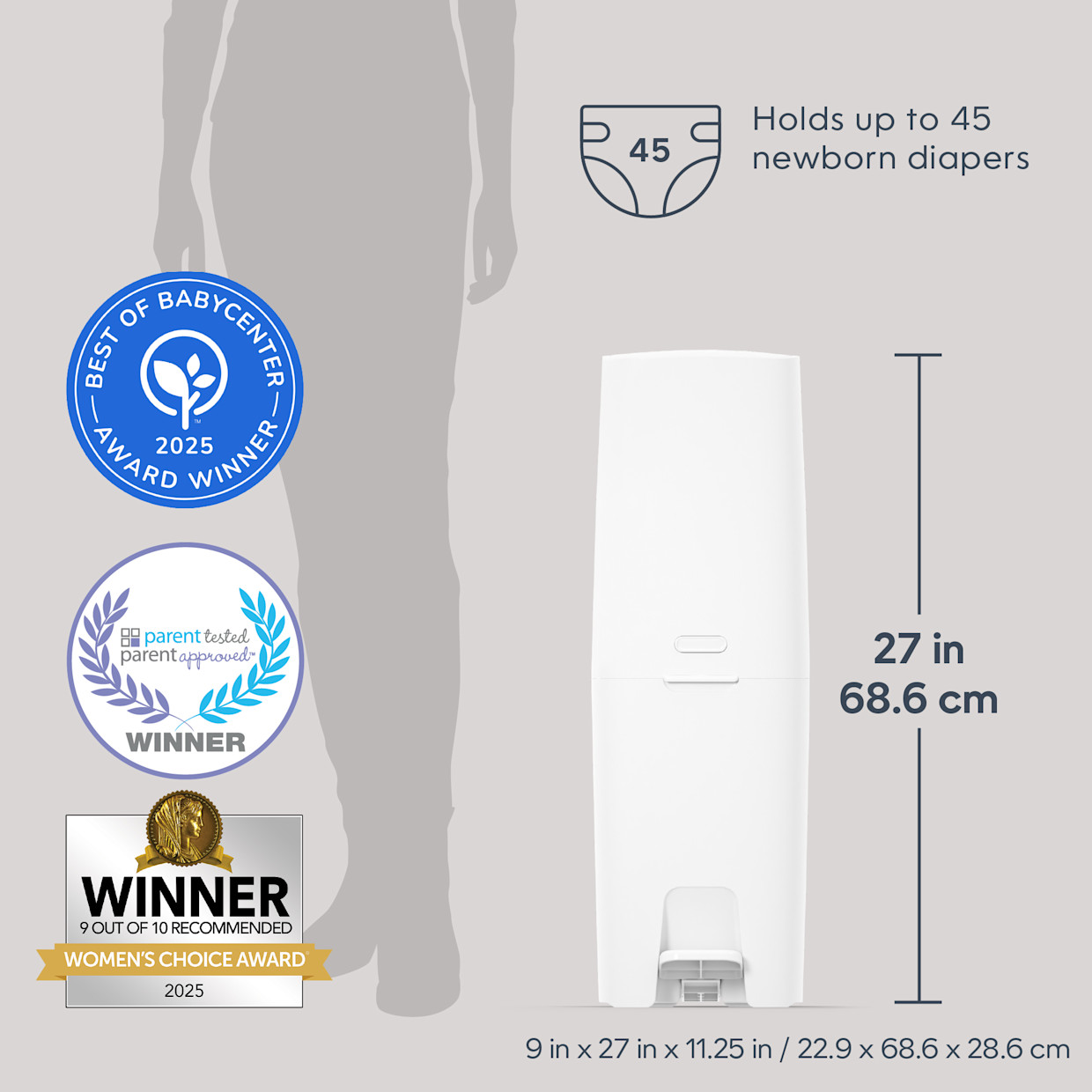 Diaper Genie Premier Diaper Pail Gift Set - White.