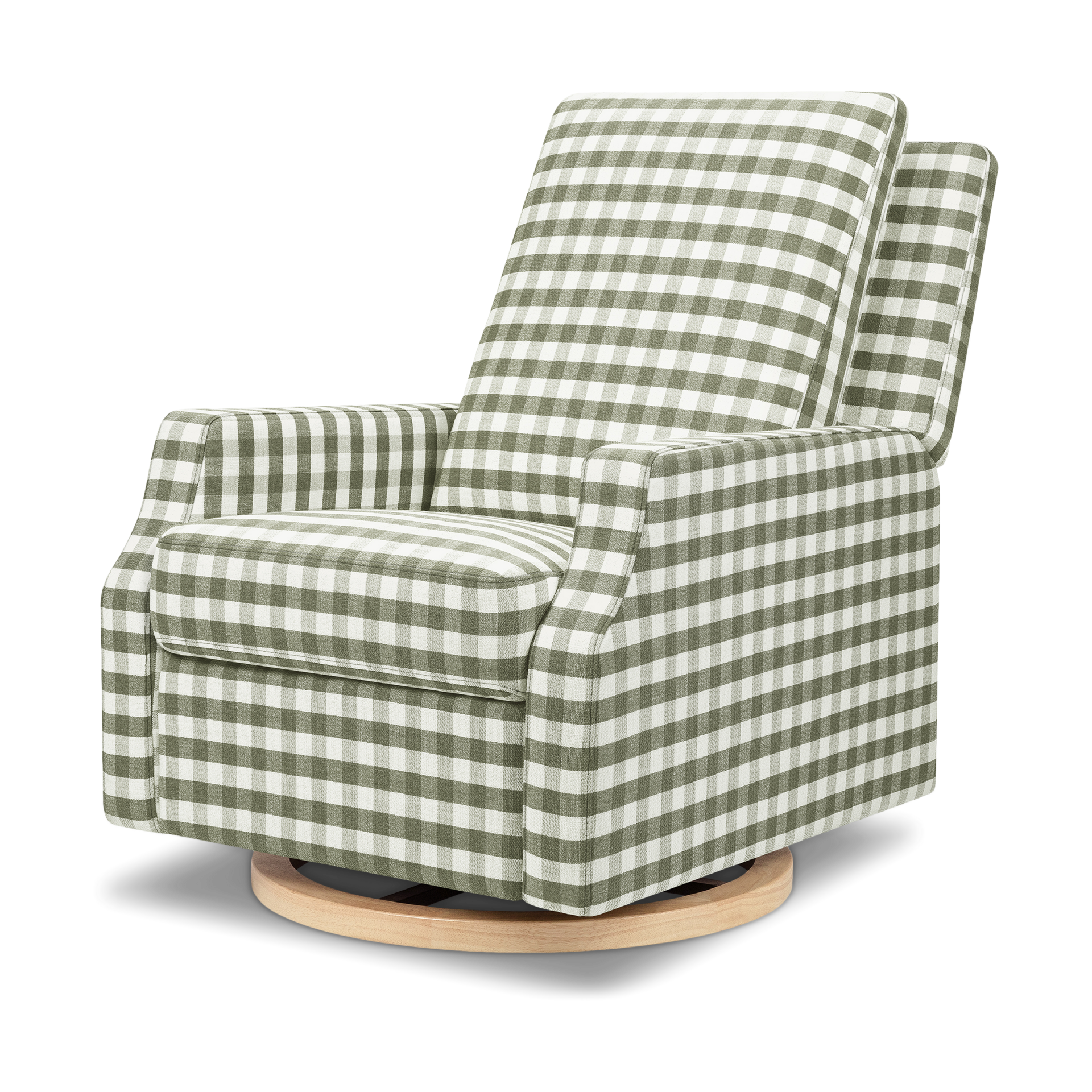 Thumbnail of Moss Green Gingham With Light Wood Base