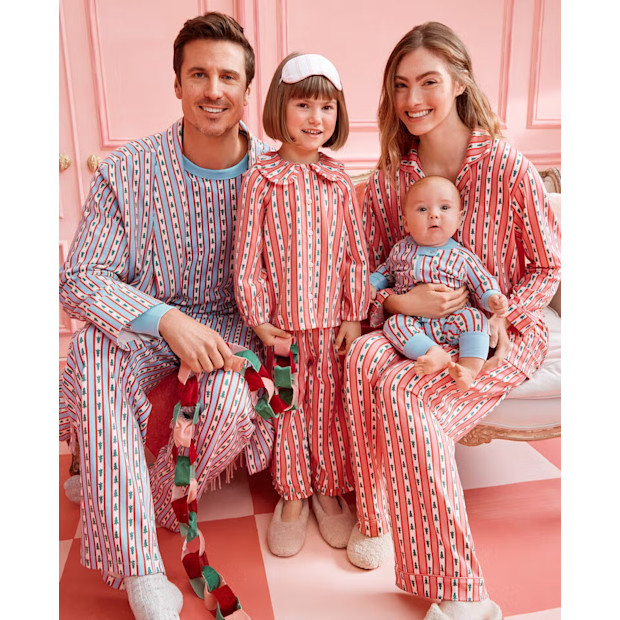 Hanna Andersson Holiday Tree Ribbons Matching Family Pajamas.