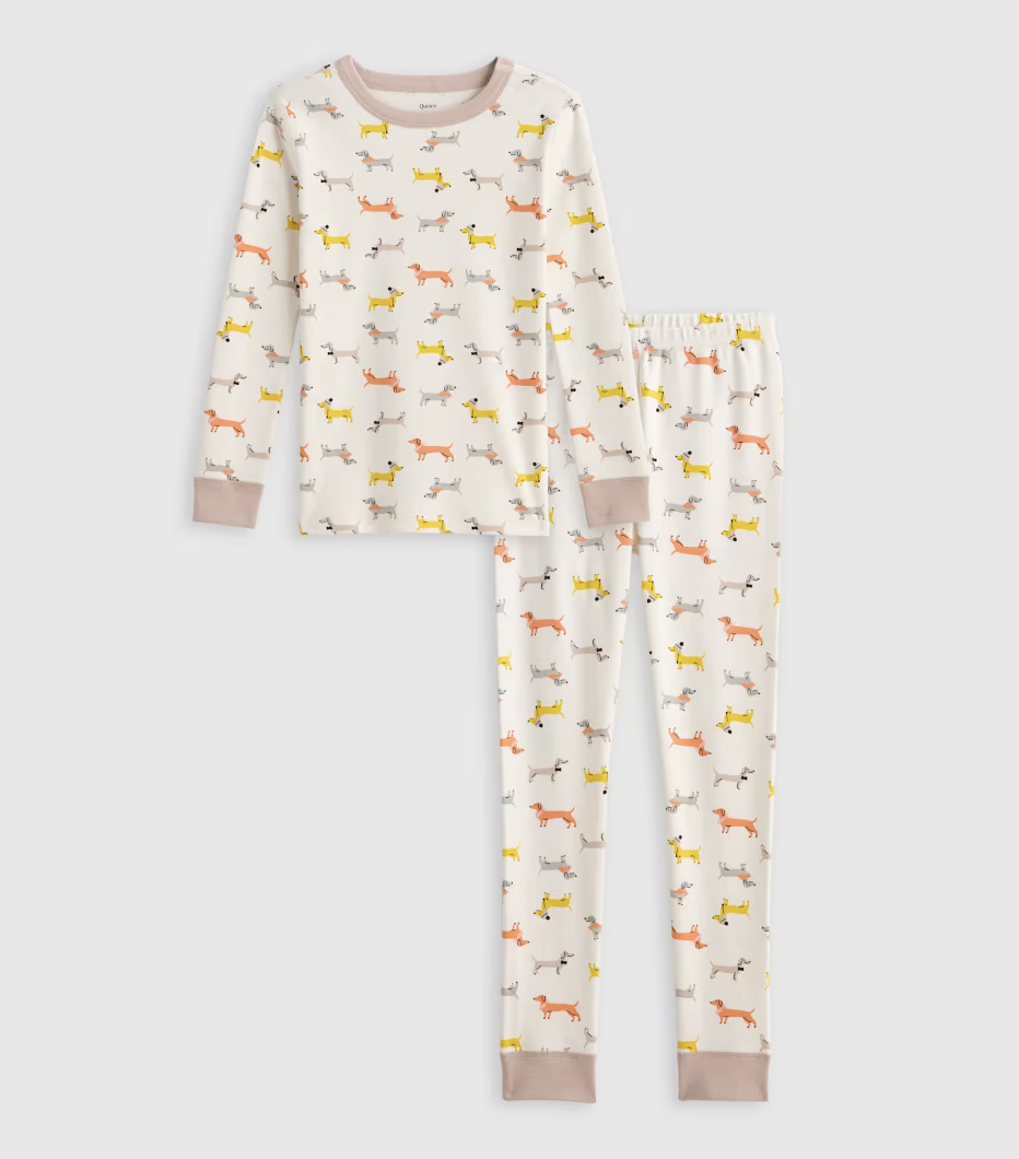 Quince 100% Organic Cotton Long Sleeve and Pant Pajama Set.
