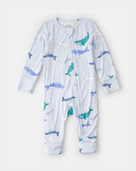 Carter's Baby Whale PurelySoft 2-Way Zip Sleep & Play Pajamas.