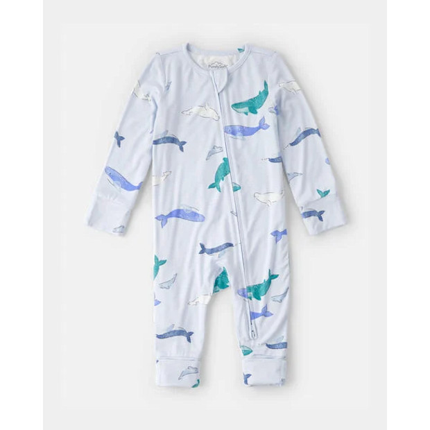 Carter's Baby Whale PurelySoft 2-Way Zip Sleep & Play Pajamas.
