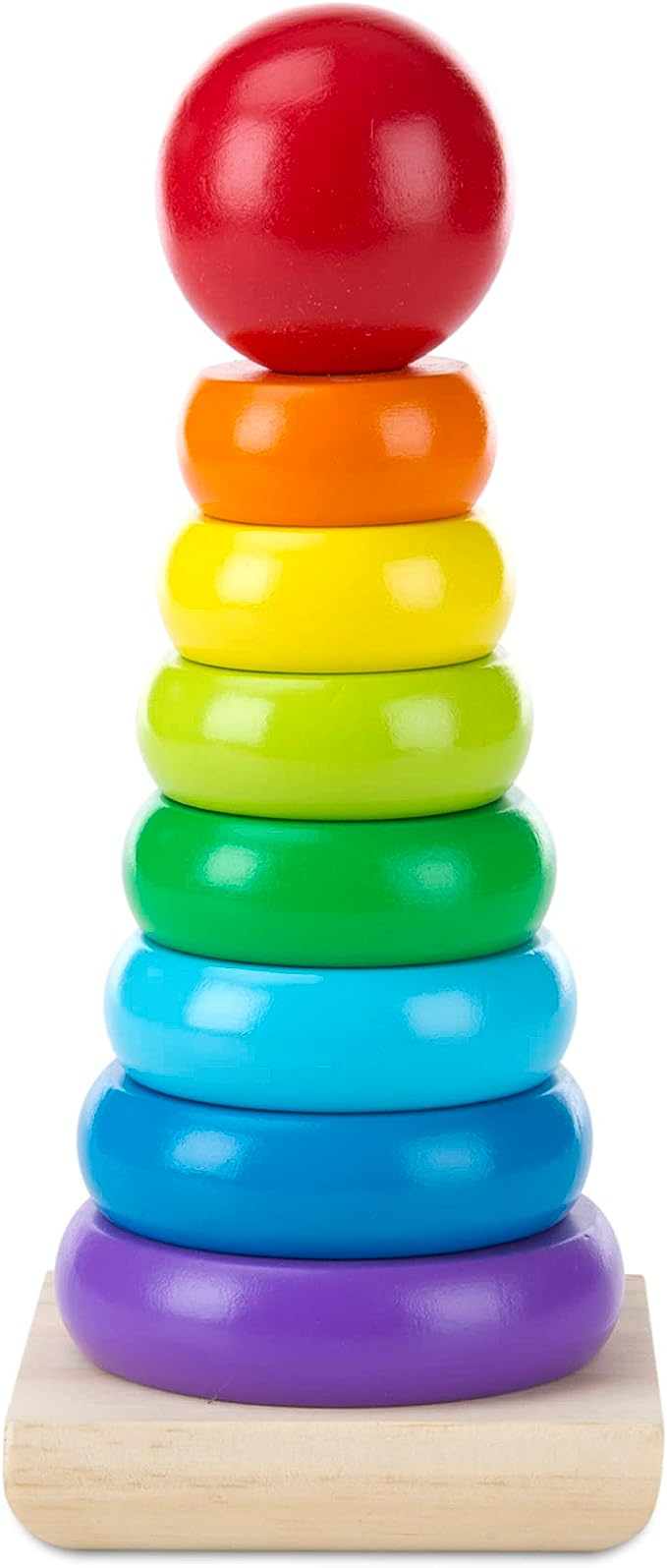 Melissa & Doug Rainbow Wooden Ring Stacker.