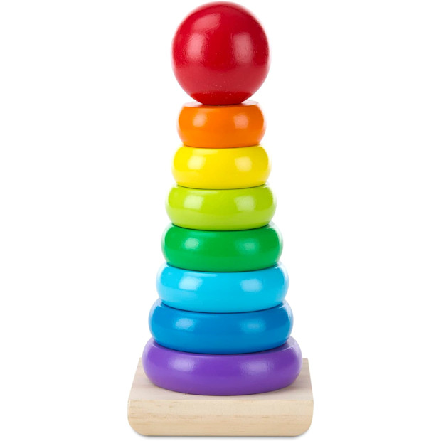 Melissa & Doug Rainbow Wooden Ring Stacker.