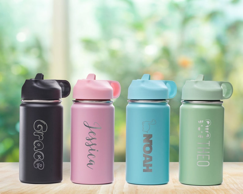 Custom Happiness Shop Engraved Water Bottle.