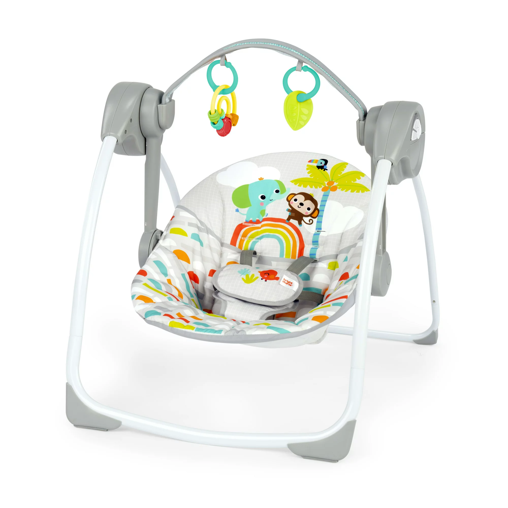 Bright Starts Playful Paradise Columpio Compacto Portátil para Bebé con Juguetes, Unisex, Recién Nacido +