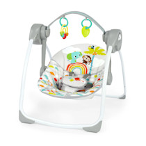 Bright Starts Playful Paradise Columpio Portátil Compacto para Bebé con Juguetes, Unisex, Recién Nacido +