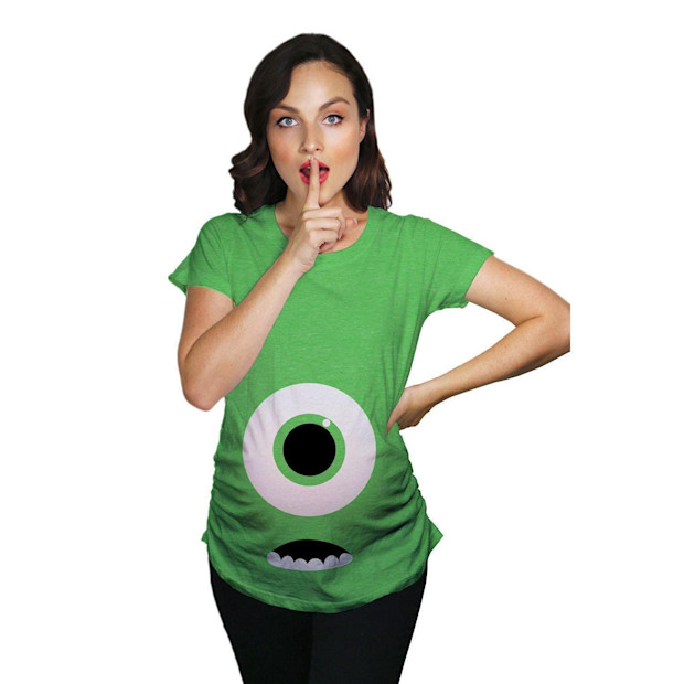 Crazy Dog Tshirts Monster Eye Halloween Maternity Shirt.