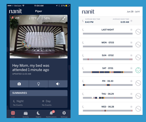 Nanit Baby Monitor App Screenshots.