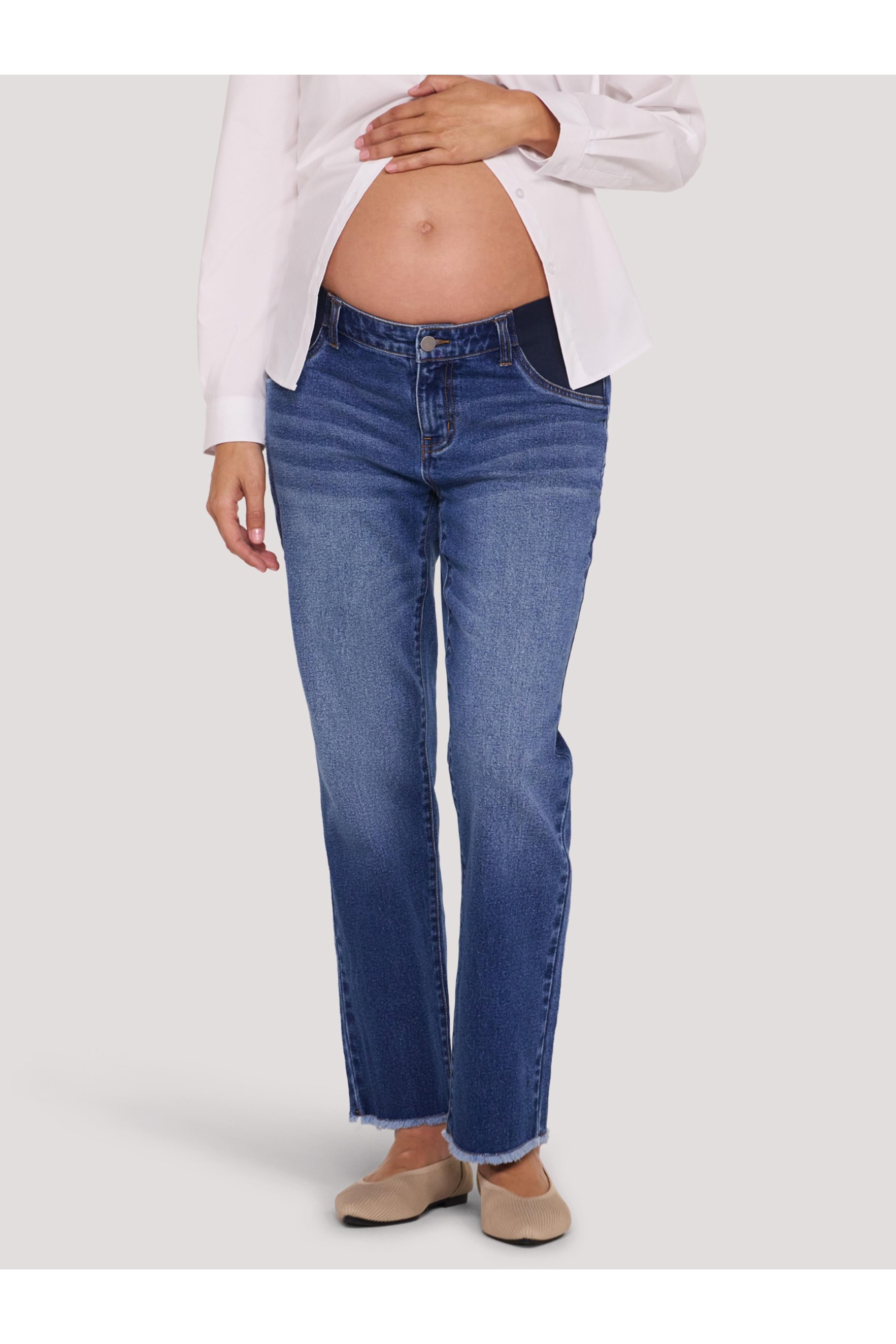 Motherhood Maternity Under the Belly Slim Straight Leg Jeans.