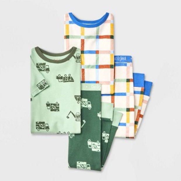 Trucks & Cars Tight Fit Pajama Set.