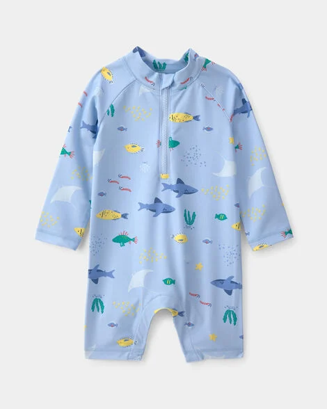 Carter's 1-Piece Fish Rashguard Swimsuit.