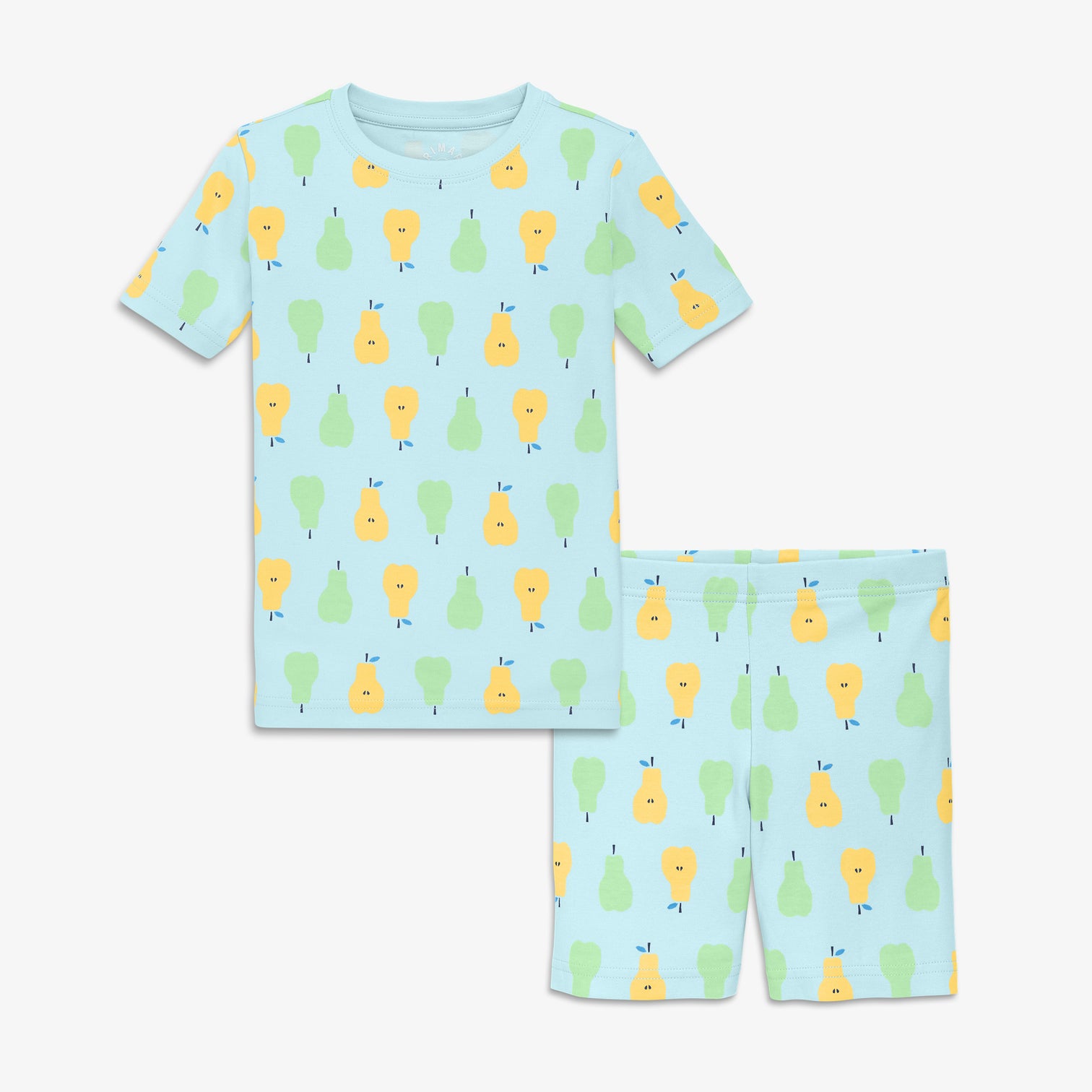 Kids Organic PJ Set in Cutout Pears.