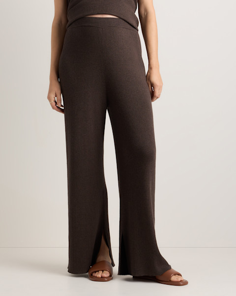 Quince Cotton Cashmere Maternity Wide Leg Pants.