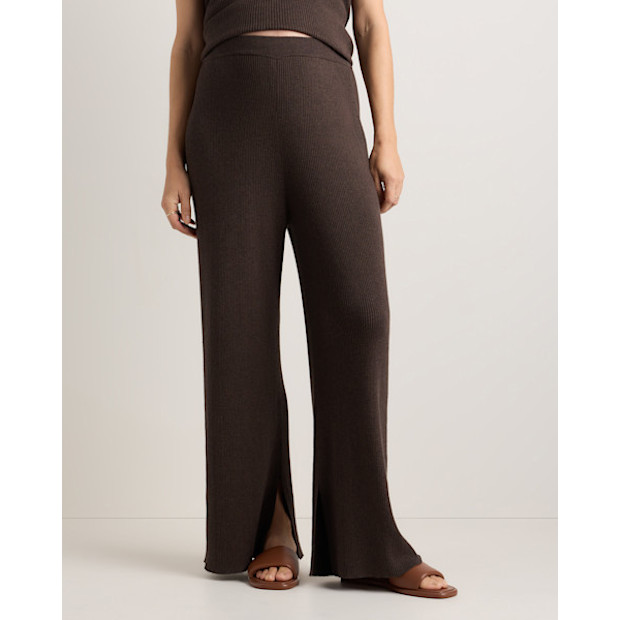 Quince Cotton Cashmere Maternity Wide Leg Pants.