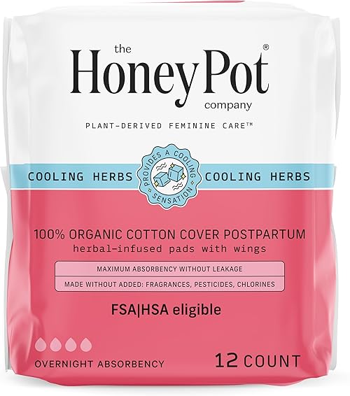 The Honey Pot Company  Herbal Postpartum Pads w/Wings