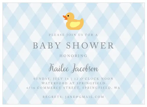 Little Duckie Baby Shower Invitation.
