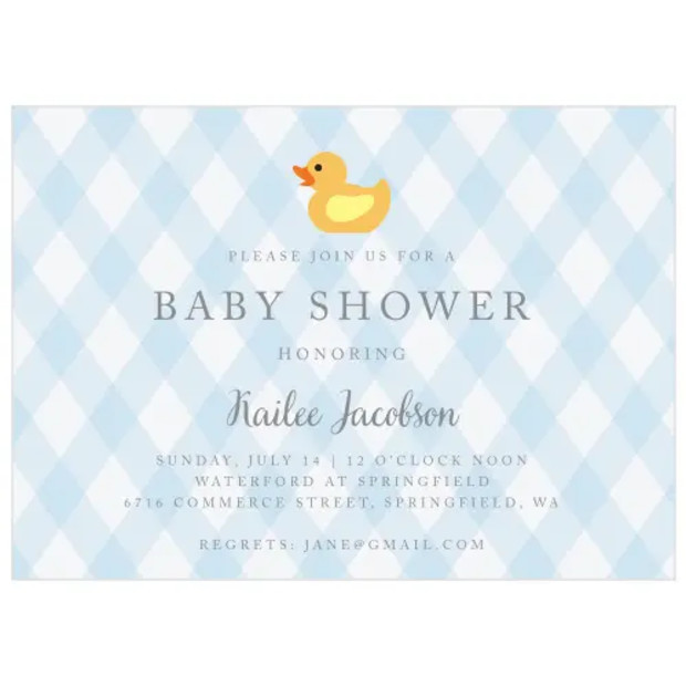 Little Duckie Baby Shower Invitation.