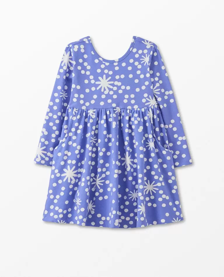 Hanna Andersson Long Sleeve Print Super Soft Skater Dress.