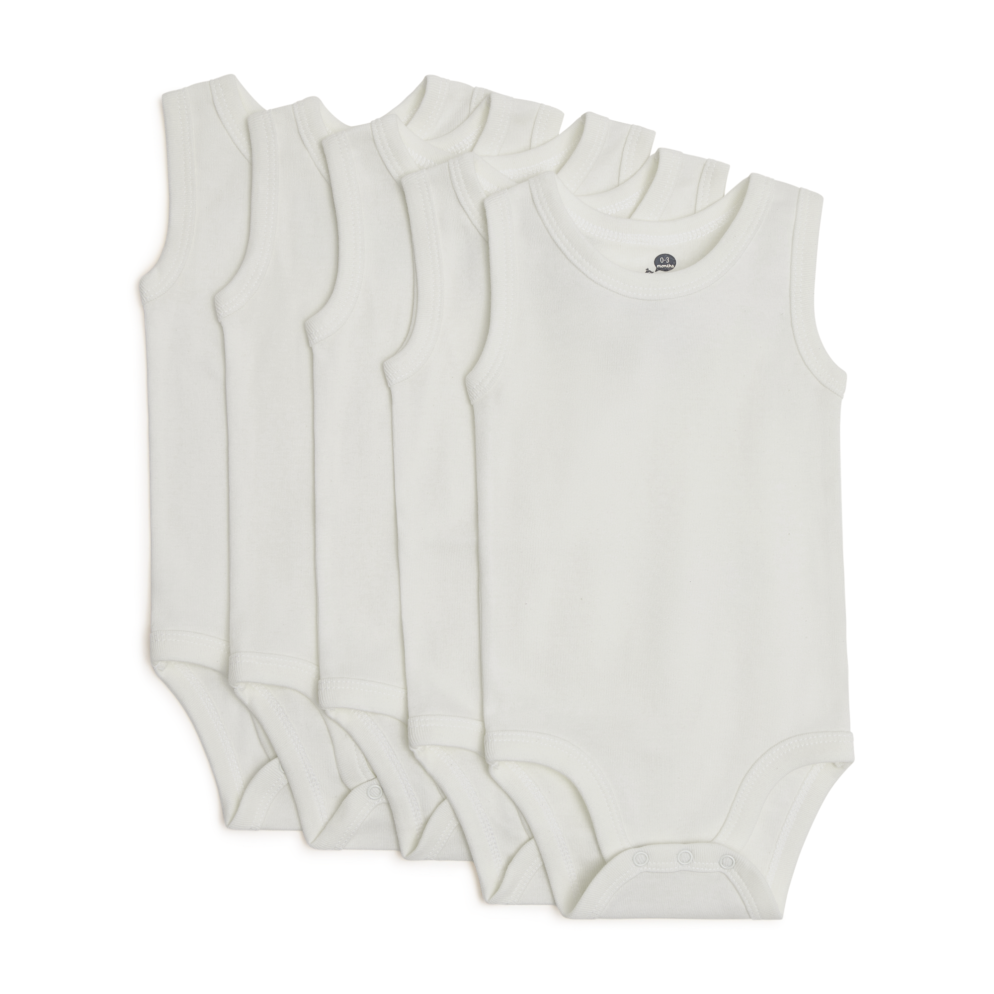 Small Story Organic Cotton Solid Tank Bodysuit (5 Pack).