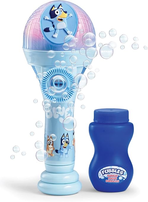 Little Kids BLUEY Dance Mode Bubble Machine and Toy Microphone.