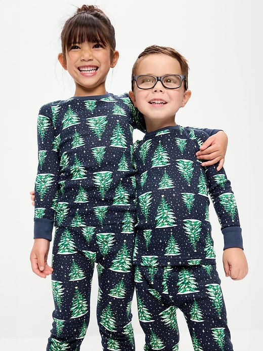 Old Navy Christmas Tree Printed Snug-Fit Pajama Set.