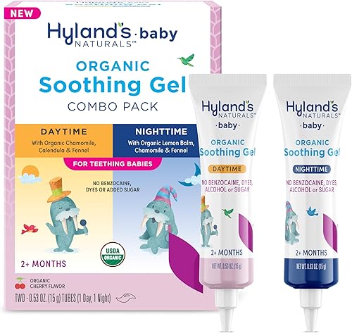 Organic Soothing Gels Day Night Combo for Teething Babies.
