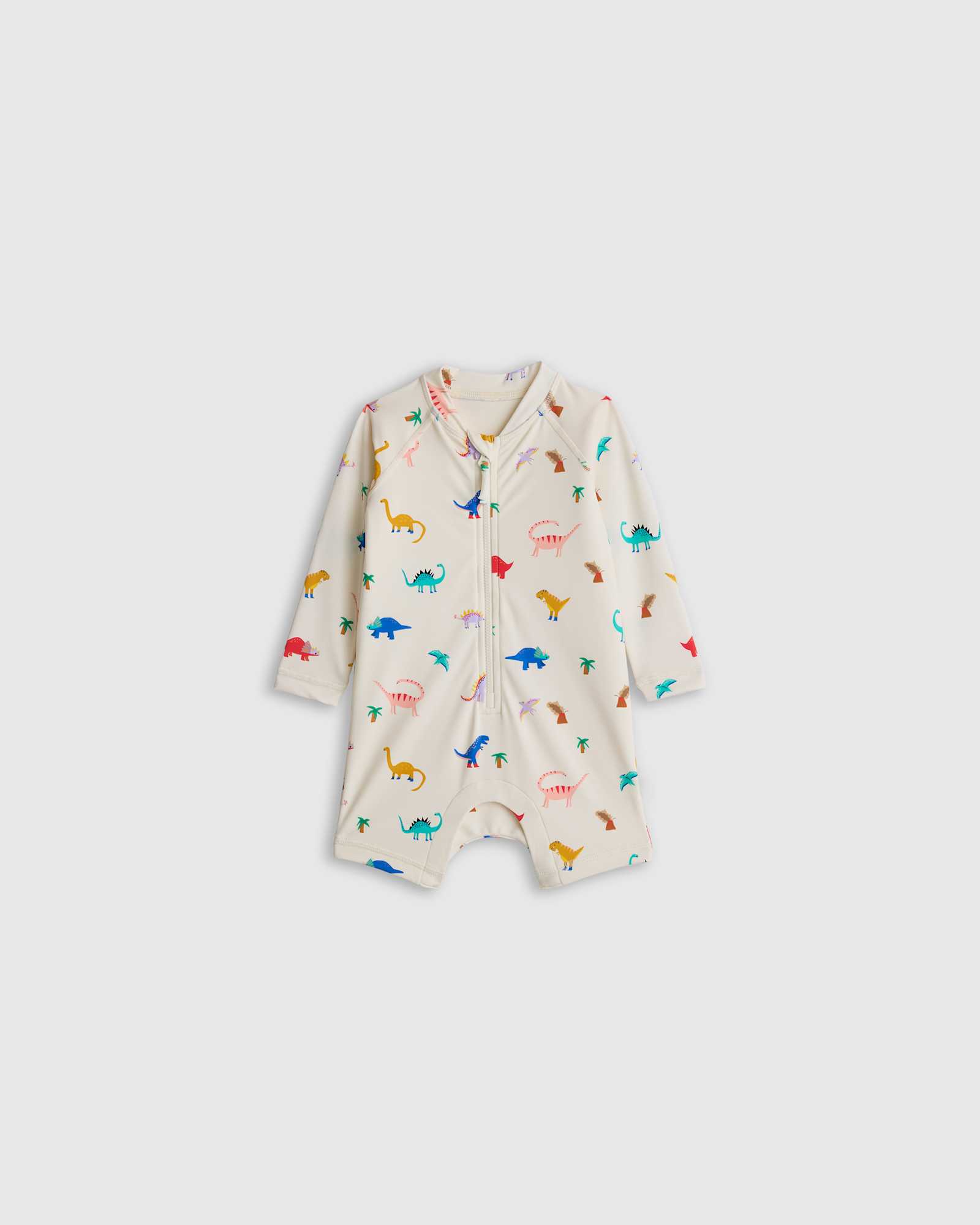 Quince Long Sleeve Zip-Up Rash Guard One-Piece.