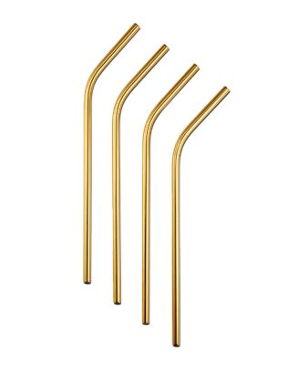 Orrefors Gold Straws & Cleaning Brush.