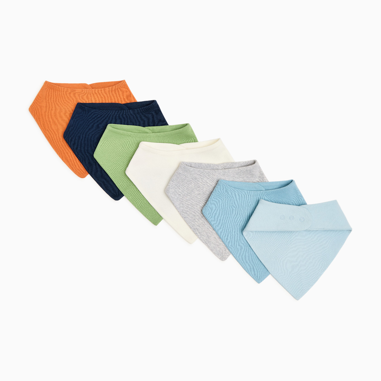 Small Story Organic Cotton Bandana Bib (7 Pack) - Ocean Mix, One Size.