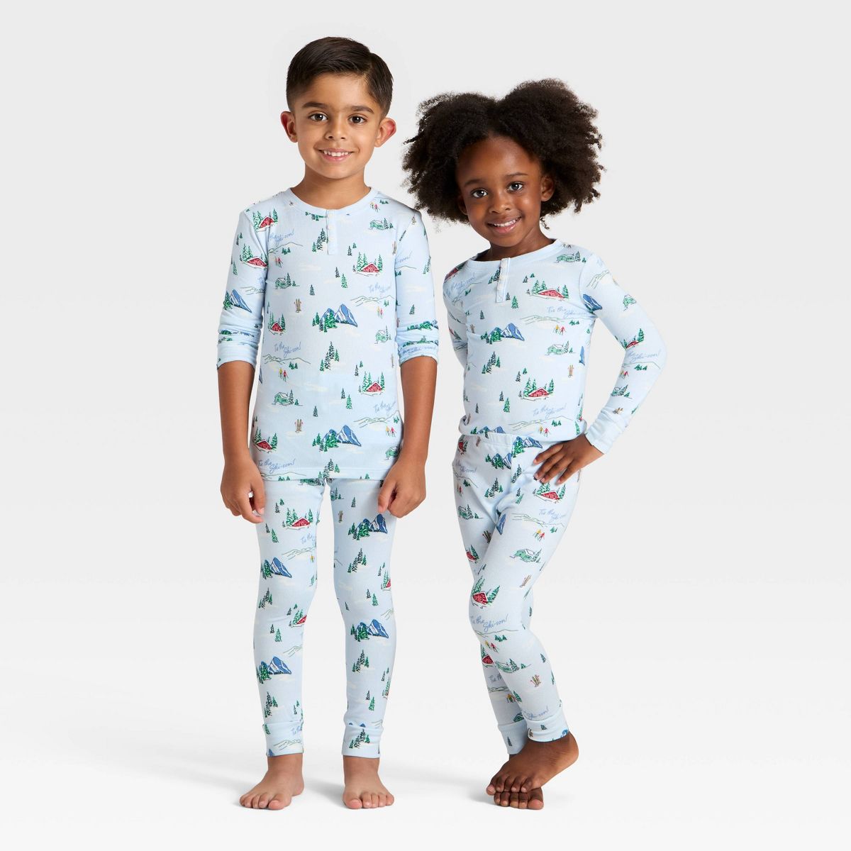 "Tis the Ski-son!" Cozy Knit Family Pajamas.