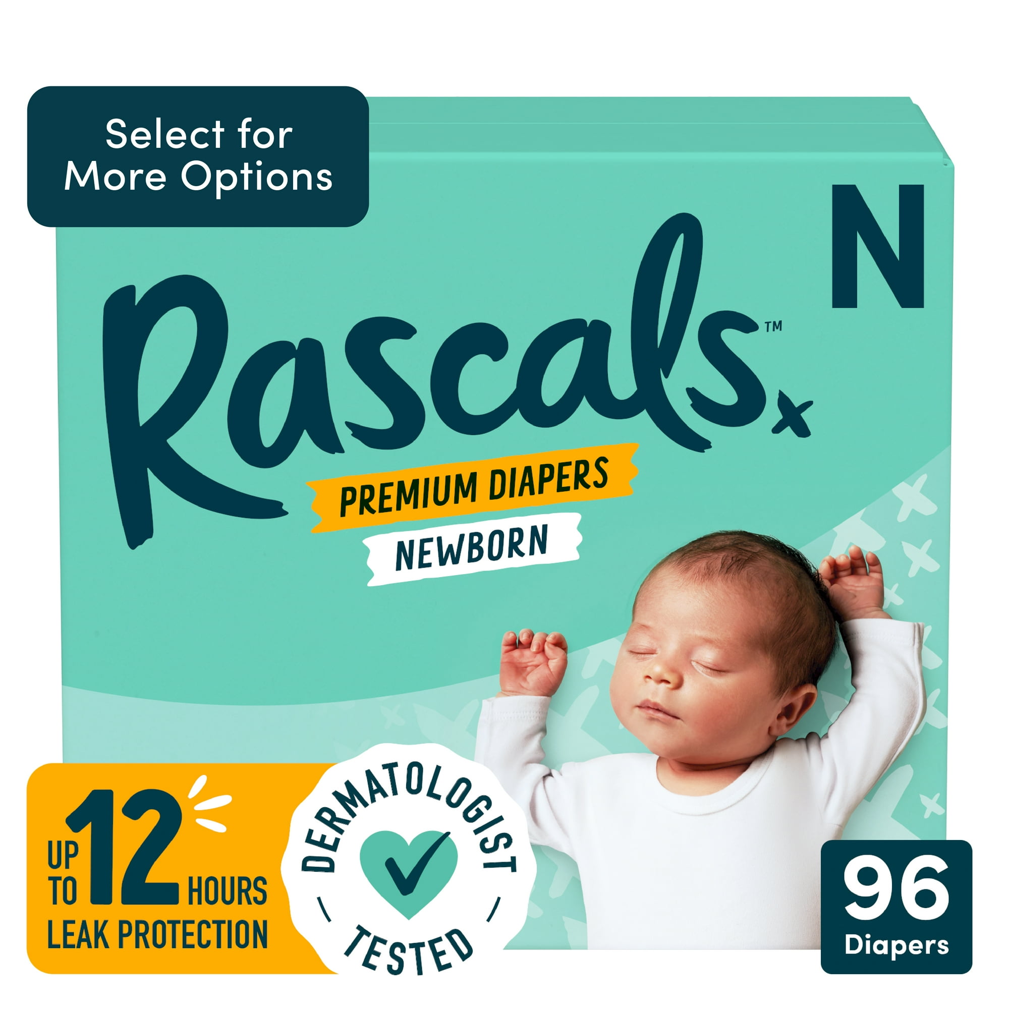 Rascals Premium Absorbent Baby Diapers.