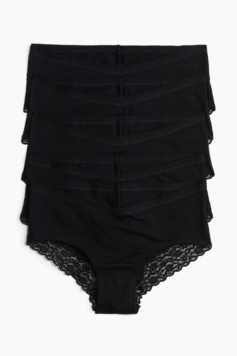 MAMA 5-pack Lace-trimmed Cotton Hipster Briefs - $19.99.