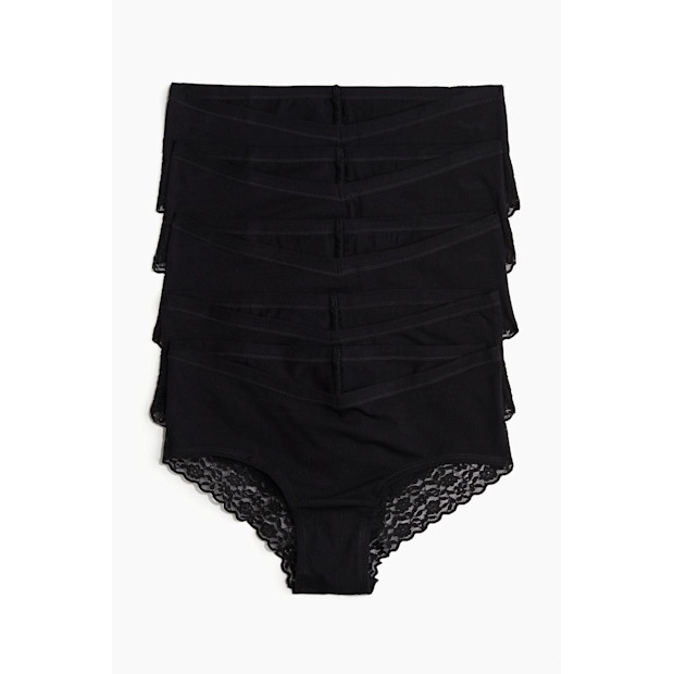 MAMA 5-pack Lace-trimmed Cotton Hipster Briefs - $19.99.