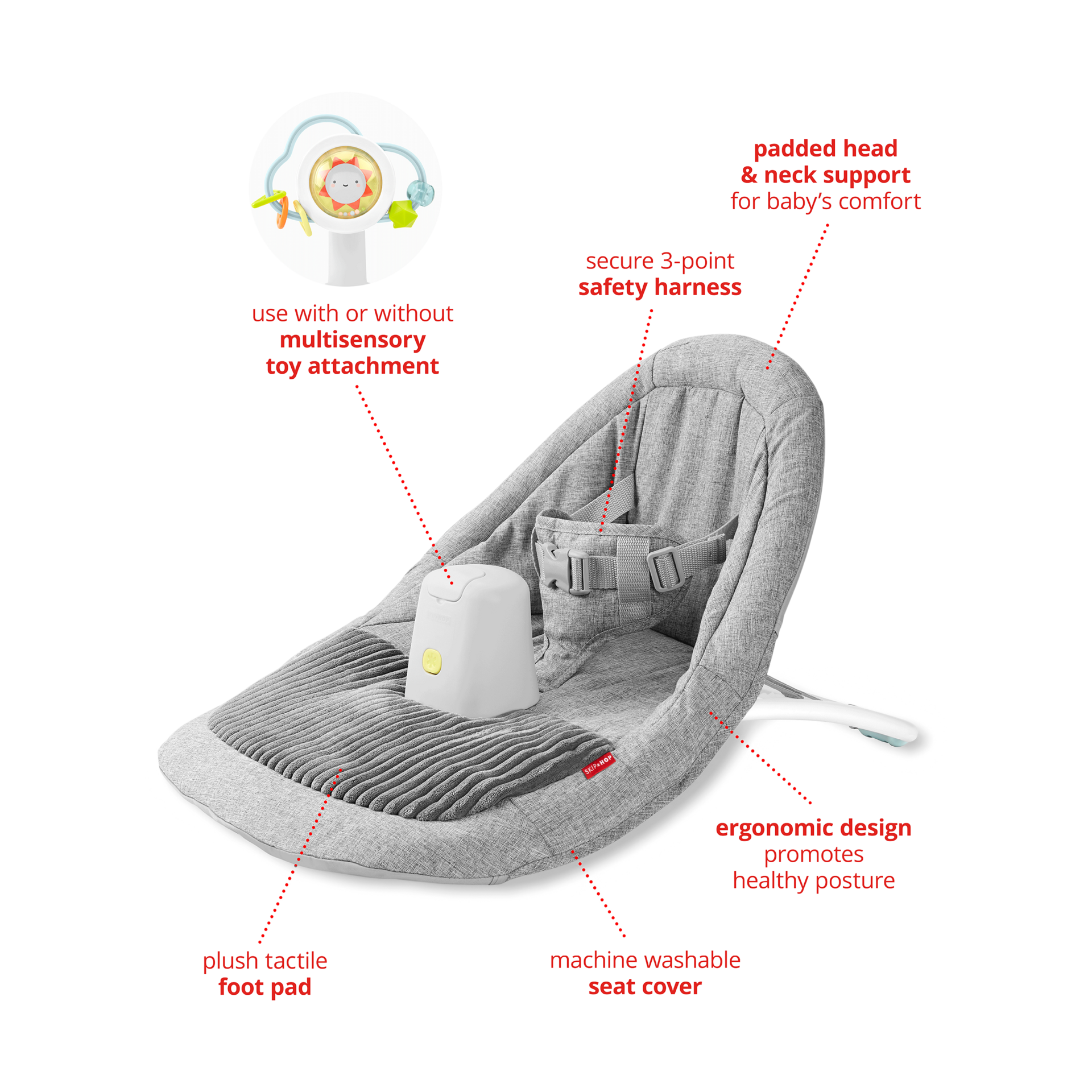 Skip Hop Silver Lining Cloud Upright Floor Seat.