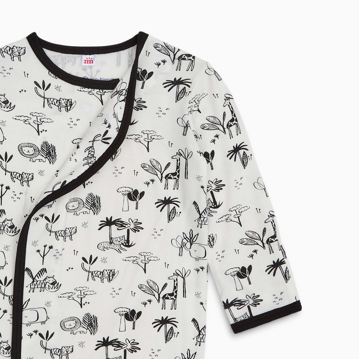 Magnetic Me Modal Magnetic Gown & Hat Set - Black & White Animal Safari, 0-3 M.