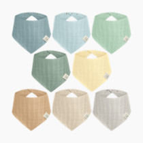 8-Pack Muslin Baby Bibs for Boys, Girls - Muslin Bandana Drool Bibs for Baby Girl & Boy, Drooling Newborn, Teething Toddler, Infant 0-36 Months, 100% Cotton Extra Absorbent & Soft (Mirage)