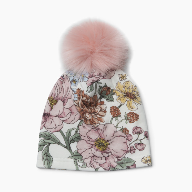 Loulou Lollipop Pom Pom Hat (Tencel) - Secret Garden, 6-12 M.