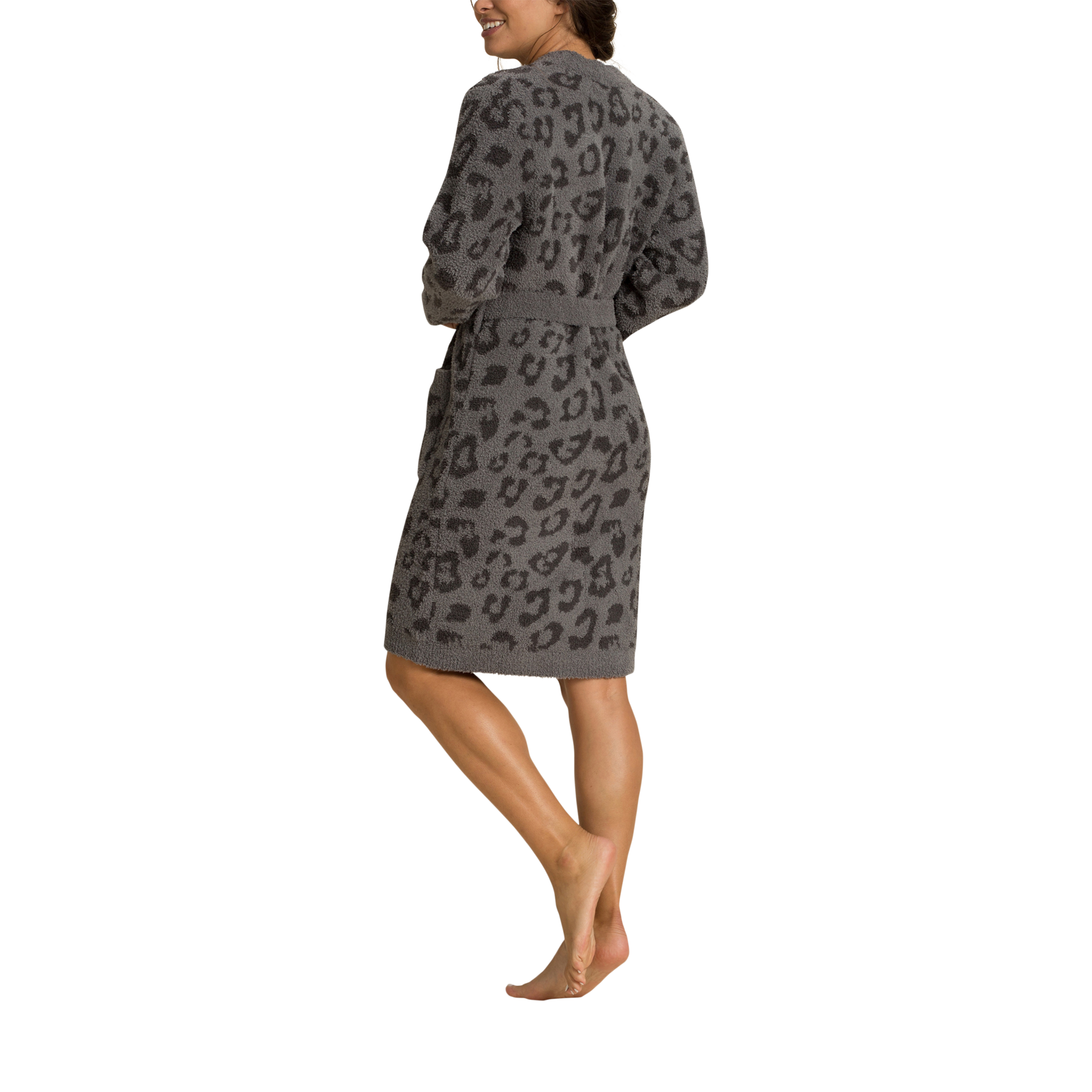 Barefoot Dreams CozyChic Barefoot In The Wild Robe - Graphite/Carbon, S.